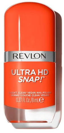 Revlon Ultra HD Snap! Nail, Smalto Unghie, Formula Glossy E 100% Vegana Con 75% Di Ingredienti Naturali E Idratanti, Elevata Copertura, 007 Hot Stuff - 8ml