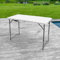 SKYLANTERN® Table Pliante 120 cm d'Appoint Rectangulaire Blanche Hauteur Réglable - Table de Camping 6 Personnes L120 x l60 x H74cm en HDPE Haute Densité Épaisseur 3,5 cm