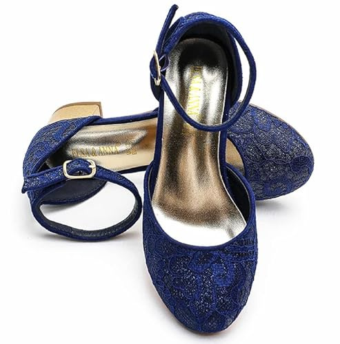 ELSA & ANNA Chaussures de Princesse pour Filles - Chaussures Reine des Neige à Talons de 3cm - Chaussures de Déguisement Scintillantes Elsa pour Fêtes et Anniversaires - Talons Hauts pour Enfants