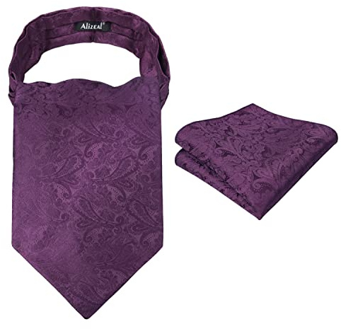 Alizeal Herren Modern Paisley Cravat & Pocket Square Set