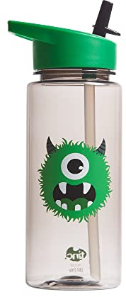 Tinc Green Camo - Botella de Agua para niños a Prueba de Fugas de 550 ml con pajilla, para la Escuela y Vacaciones, sin BPA (PWBMONST), Color Verde Oscuro