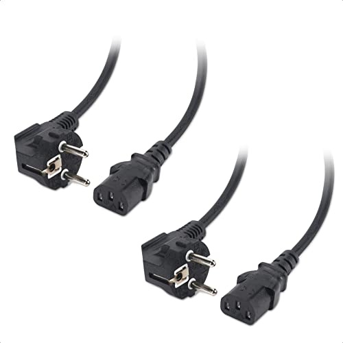 Cable Matters 2er-Pack 3 Prong Kaltgerätekabel, C13 Monitor Netzkabel, 2m | CEE 7/7 zu IEC C13, C13 Monitor Stromkabel/Netzkabel, TV Netzkabel, Computernetzkabel