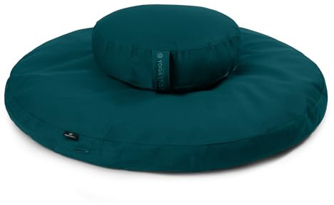 Yoga Studio Kit de cojín de meditación Zabuton orgánico redondo de la UE - Zafu (verde azulado)