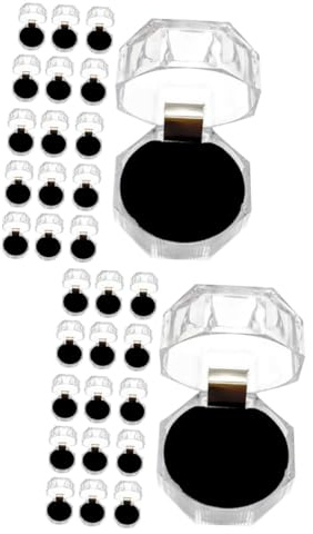 Holibanna 40piezas Cajas De Anillo De Plástico Transparente Para Almacenamiento De Joyería Organizador Para Exhibición y Protección De Anillos Pendientes y Accesorios Decorativos