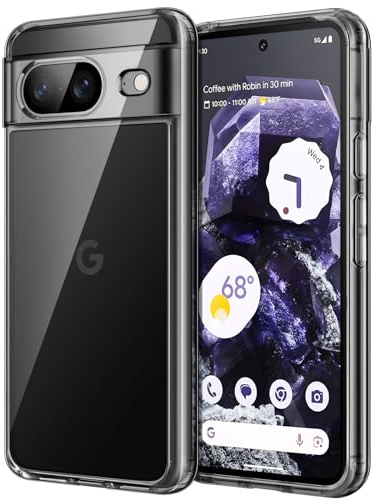 JETech Hülle für Google Pixel 8 6,2 Zoll 2023, Nie Vergilbung Stoßfest Handyhülle, Anti-Kratzt Harte PC Rückseite Schutzhülle (Obsidian)