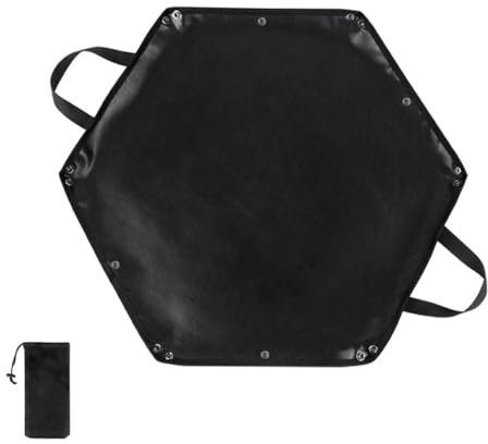 Tapis Ignifuge, 104 * 92 cm Tapis Sous le Gril Imperméable Réutilisable avec Poignée, Tapis Sol de Protection Pliable Résistant aux Hautes Températures pour Gril Table Extérieur