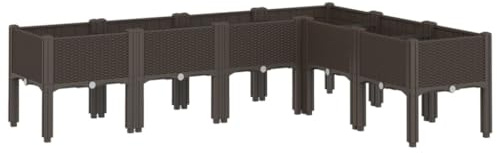 vidaXL Pflanzkasten mit Beinen Braun 160x120x42 cm PP