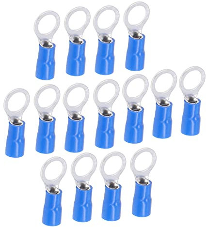 50 Stück Isolierte Ringkabelschuhe, Isolierte Ringkabelschuhe, Ring-Crimp-Kabelschuhe, Elektrische Draht-Crimpanschlüsse, Kupfer AWG14-12 RV5,5-8