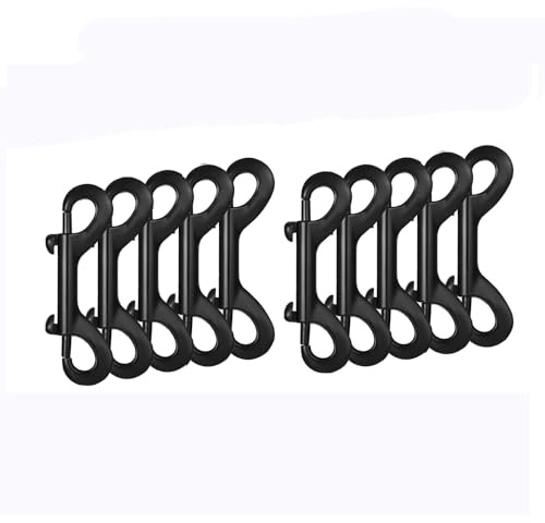 Bolzen-Karabinerhaken, 7 cm, Metall, doppelendig, federbelastet, robuste Karabinerhaken für Hundeleine, Schlüsselanhänger, DIY-Projekte, 10 Stück