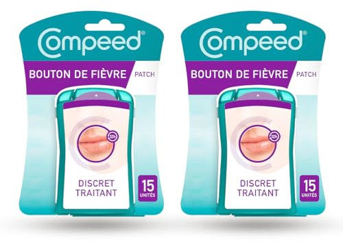 Compeed - Patch Bouton de Fièvre - Traitant et Discret - Traitement Rapide - 2x15 patchs boutons de fièvre - Format 1,5 x 1,5 cm