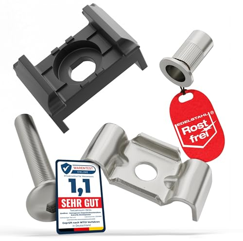 Qualinos 10x Doppelstabmattenzaun Zubehör Komplettset Butterfly, Anthrazit | UV-stabilisiert und frostfest, liefert alle Teile für eine Verbindung, V2A-Metallteile, durchgehend rostfrei, wetterfest