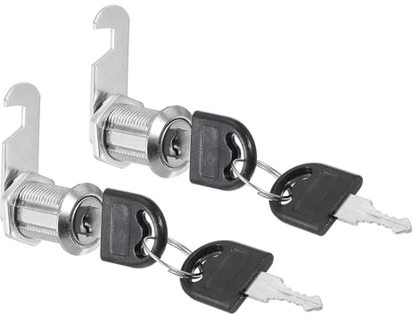PATIKIL Cabinet Drawer Lock with Keys 2 Pcs 1 (25mm) Keyed Different Zinc Alloy Security Lock Cylinder Cam for Door Cupboard Household Mailbox Office Silver