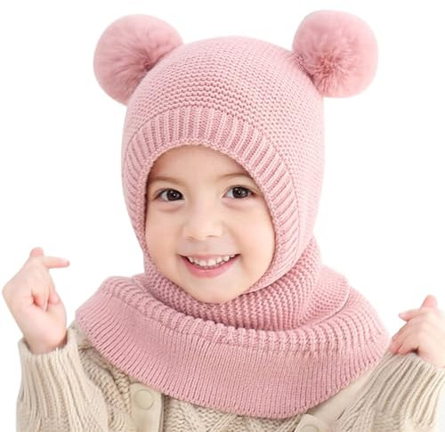 Kinder Wintermütze Schals Ohrenklappe Jungen Mädchen 2 In 1 Kleinkinder Beanie Schlupfmütze Kinder Mädchen Kinder Schal Mütze Set Kindermütze Mit Schal 2-6 Jahre