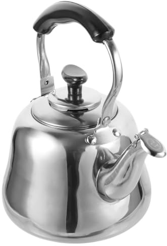 HOLIDYOYO Teekessel Aus Edelstahl Mit Pfeife Und Filtersieb Flötenkessel Für Gas- Und Induktionsherd Zum Erwärmen Von Tee Kaffee Oder Für Zuhause Und Camping 1.00 L
