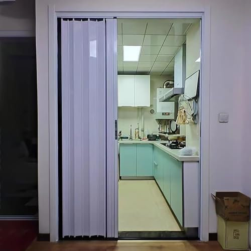 FalttüR FalttüRen FaltschiebetüR 56 76 Cm 96 106 116 120 140 160 180 200 Cm Breite Ziehharmonika-Tür Für Den Innen- Und Außenbereich, Aluminium-weiße Plissee-Schiebetüren, Tor Für Küchen/Scheunen(21x8