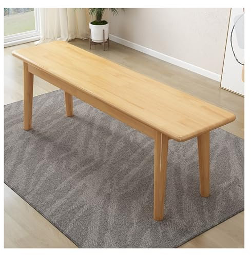 Esszimmerbank aus Eiche, moderne Eingangsbank aus Holz, Innenbank am Fußende des Bettes mit abgerundeten Ecken, platzsparende Holzbank für Esszimmer, Schlafzimmer, Wohnzimmer (gelb, 140 x 30