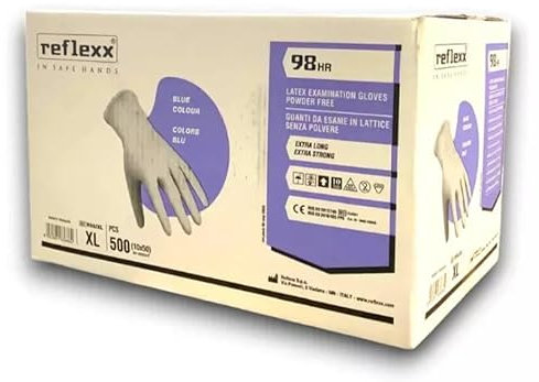 Generico Guanti In Lattice High Risk blu Senza Polvere 98 TAGLIA XL - 500 pcs