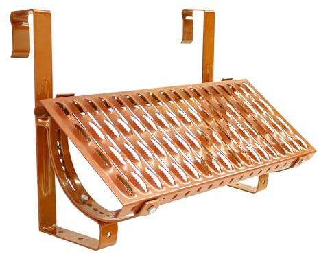 Decket Laufrost für Dach & Schornstein, Set Typ D mit Dachtritt, Haltern | Befestigungen & Befestigungsschrauben; Trittfläche für Dacharbeiten; Laufgitter; 40 cm Länge; Ziegelrot