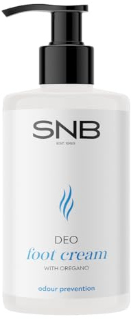 SNB Professional fotkräm med oregano- och apelsinolja, lavendel, mynta och eukalyptus – 250 ml – deodoriserande vård för fräsch och mjuk fothud
