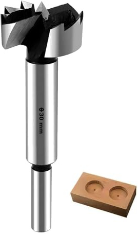 GLRYD Forstnerbohrer für Holz Ø 30mm, 8mm Schaft, Holzbohrer aus HRC50-Hochleistungs-Kohlenstoffstahl Wellenförmige Schneidkanten, Extrem Scharf, Präzise Zentrierung, für Hartholz,Faserplatten