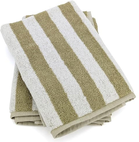 Juego de 2 paños de cocina de esponja de 50 x 50 cm, colección PAT EFFI verde oliva