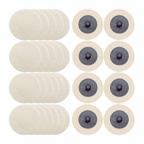 Merryland Polerskivor Av Ullfilt 50mm för Rakslipmaskin, 50 mm Polerhjul Ullfilt 30 St Med 6,35mm Runt Skaft, Ullfiltpoleringsskivor Poleringsslipskivan Metall Stål Rostfritt Stål Järn, DGTAB32C1