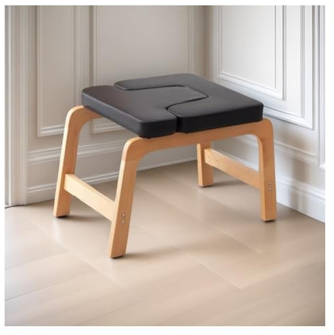 Yoga-Inversionsbank, Kopfstandhocker Aus Holz, Tragkraft 200 Kg, Platzsparend For Das Fitness- Und Gleichgewichtstraining Zu Hause(Black)