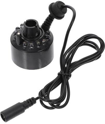 ELAYARD Fish Tank Fog Generator with LED Light Rockery Mist Maker Sprayer for Aquarium Low Noise Fog Spray Head for Indoor Fountain Bonsai and Water Features Plastic