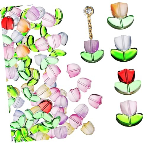 Veemoon 80pcs Crystal Glass Beads for Bracelets Making Translucent Beads for Jewelry Crafts for Jewelry Making