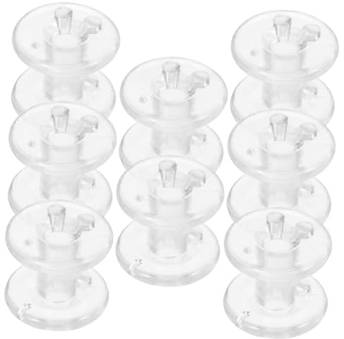 BAZEITFLOW 8pcs Transparent Venetian Blind Cord Wheels Window Shade Spool Curtain Tensioners Replacement Plastic Spools for Roller Blinds Secure Hold Down Parts