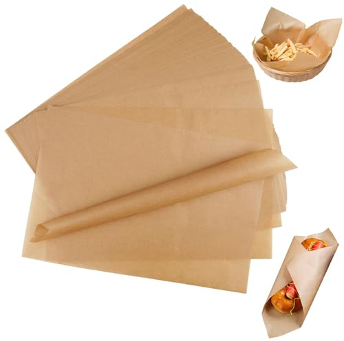 100 blad vaxpapper för livsmedel, 30 x 20 cm bakpapper utan PFAS och BPA