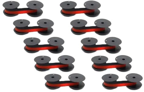 KDFCVUX 10 Stück GR24 GR 24 Schreibmaschinen-Carbonband 1024 EP102 Schwarz Rot Registrierkasse Kassenrechner Tintenpatrone Farbband Spool Ribbon(Black Red 10pcs)