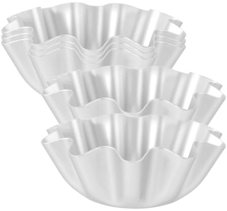NUOBESTY 6 Moules à Tartelettes en Alliage D'aluminium, Antiadhésifs et Résistants la Chaleur, Diamètre Moyen, pour Pâtisserie Maison, Cupcakes et Desserts, Ustensiles de Cuisson