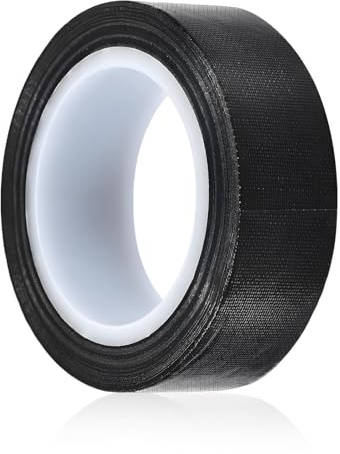 Rayakt 10m Black Heat Resistant Tape, 19mm PTFE Film Adhesive Tape, High Temperature Teflon Tape for Heat Transfer, Welding, Vacuum Sealer, Industrial Insulation