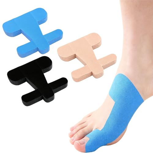 30 Bandes de Kinésiologie Prédécoupées pour la Correction de l'Hallux Valgus Bandage de Physiothérapie pour Orteils et Pieds Pansement Hypoallergénique pour Hallux Valgus Bandage pour Hommes et Femmes