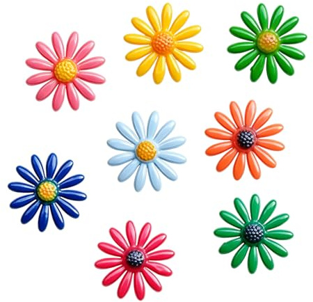ACKKOR Outdoor Wall Art Garden Decor, 8Pcs Metal Flowers Fence Ornaments | Durable Iron Metal Flowers For Garden Fence Ornaments, Weatherproof Wall Decor Accent, Easy Hook Hanging Support