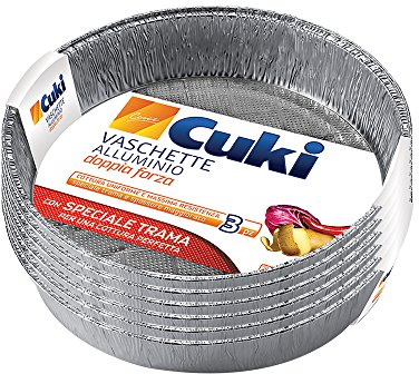 Cuki Vaschette Alluminio - Doppia Forza - 8 porz - tonde [TG59G] - 18 vaschette (Multipack)