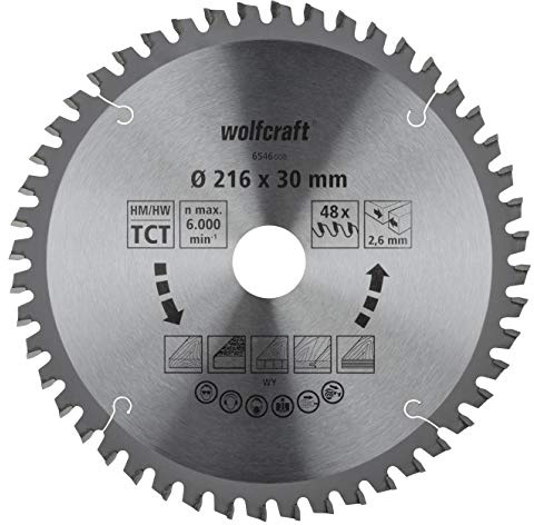 wolfcraft TC Cross and Mitre Cut Saw Blade, orange series I 6546000 I Fine, clean cuts