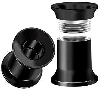 BIG GAUGES Pair of Black Anodized 4gauges 5 mm Double Flared Screw Flesh Tunnel Plugs Piercing Jewelry Ear Earring Stretcher BGDFT 10673