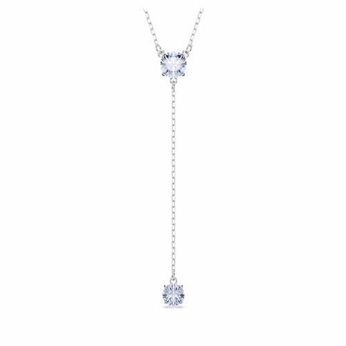 Swarovski Collana a Y Attract, Taglio Round, Blu, Placcato rodio