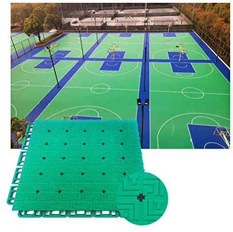 Tapis Caillebotis en Caoutchouc Carreaux De Sol Modulaires À Emboîtement Pour Terrain De Basket, Tapis De Sol De Sports De Plein Air Anti-dérapant Et Résistant À L'usure En PP Doux Épissant Les Carrea