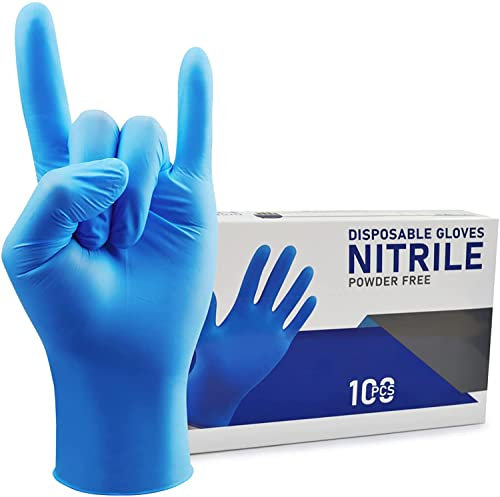 HIVEHYPE Disposable Nitrile Gloves Powder & Latex Free, Touch Screen Exam, Non-Sterile Nitrile, Multi-Purpose Gloves, Disposable, Latex Gloves, Rubber Gloves, Extra Strong, Box of 100 (MEDIUM)