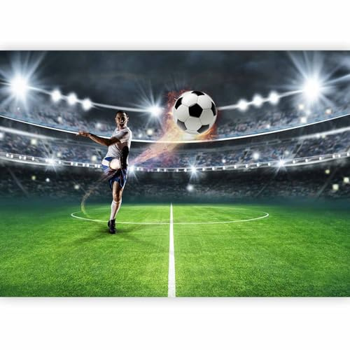 murando - Photo Wallpaper Football 343x256 cm / 135x97 - Peel and Stick Self-Adhesive Foil Print Wall Mural Decoration Picture Design Modern - Stadion Footballer Football Pitch Sport i-C-10043-a-a