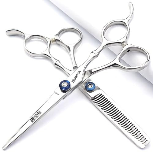 6 Zoll/ 7 Zoll Haarschneideschere set，haarschere，ausdunnschere SHARONDS 440C Schwarz (6 zoll 2Stück- C)