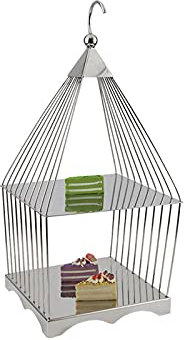 Kuchenständer ServierStänder Quadratischer Kuchenständer Edelstahl Desserttisch Kreative Cupcake Display Stand Multi-Layer Hochzeit Tisch Gebäck Servierfach Tortenständer ( Color : A , Size : Two tier