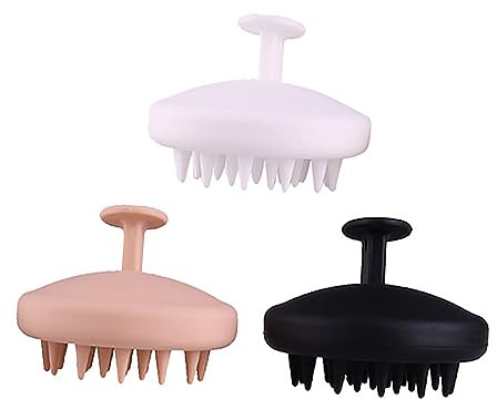 FRCOLOR 3stücke Haarmassagebürste Shampoobürste Silikonhaarbürste Kopfhautmassagebürste Haarreinigungsbürste Ergonomisches Design Für Sicheren Halt Sanft Für Haartypen