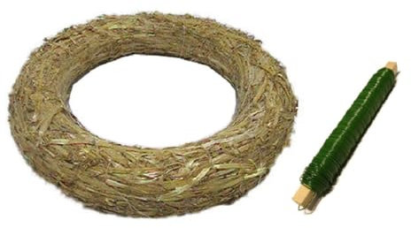 Decpero Adventskranz DIY Bastelset I Ø 40 cm I Silberne Kerzenteller + Wickeldraht