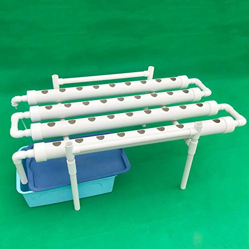 Hanmorfarbi Hydroponisches Anbausystem mit 36 Pflanzstellen 1 Schicht Hydroponisches Anbausystem erdlose Anbauschläuche mit Verdickungsfuge|Wasserpumpe, Automatisches Bewässerungssystem,PVC-U,Weiß