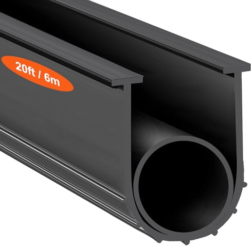 VEVOR Joint Porte Garage 6 m Bande d'Étanchéité en Caoutchouc 10 cm de Largeur Extrémité en T de 8 mm pour Empêcher la Pénétration de Vent Pluie Feuille Porte Sectionnelle et Basculante Entrepôt Usine