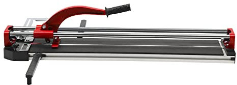 Tagliapiastrelle professionale, 800 mm, doppia rotaia, tagliapiastrelle con posizionamento a infrarossi, spessore di taglio 15 mm, utensili per taglio di precisione (rosso)